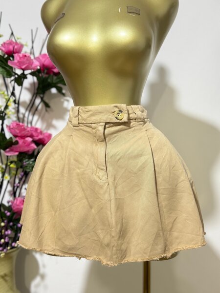 Jupe en toile beige taille S