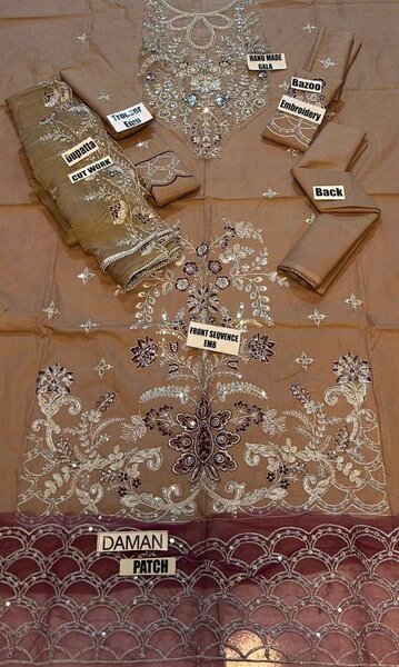 Lady's 3pc Lawn Unstich Suit Video Available