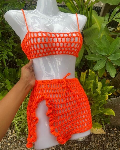 Bikini crochet coloré