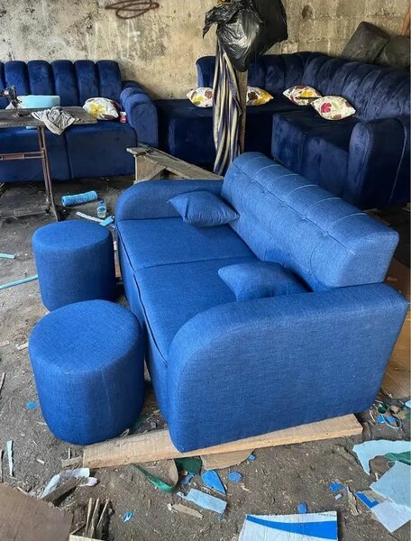 Canapé convertible bleu moderne