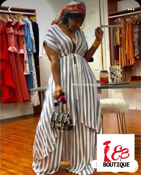 Robe maxi rayée tendance