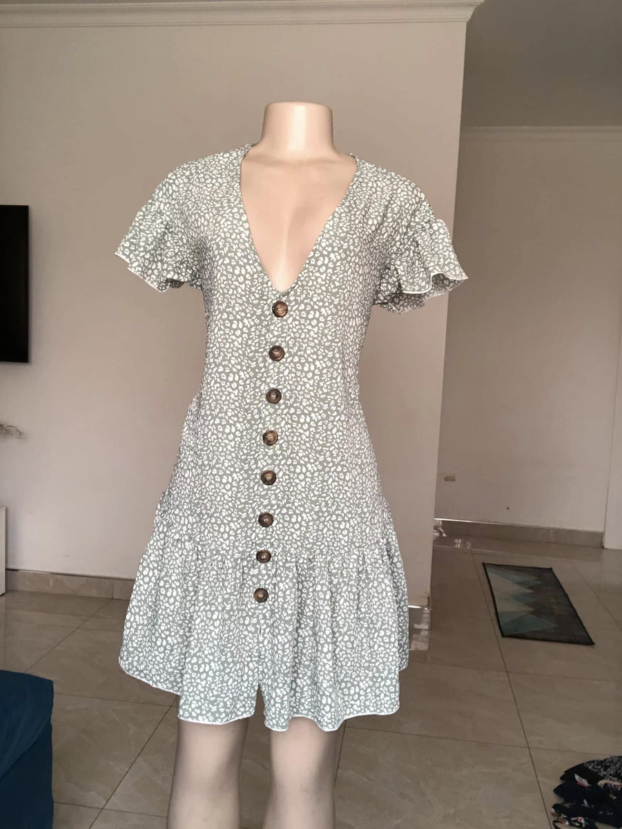 Dress vert blanc
