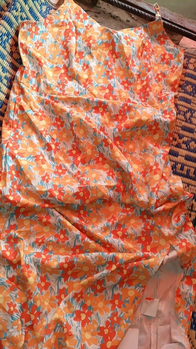 Robe d'été fleurie orange