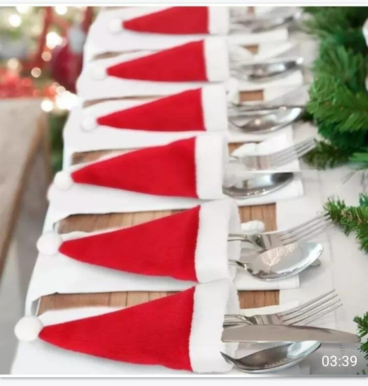 Christmas Santa Hat Utensil Holders
