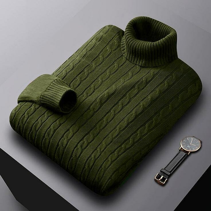 Pull à col roulé en laine