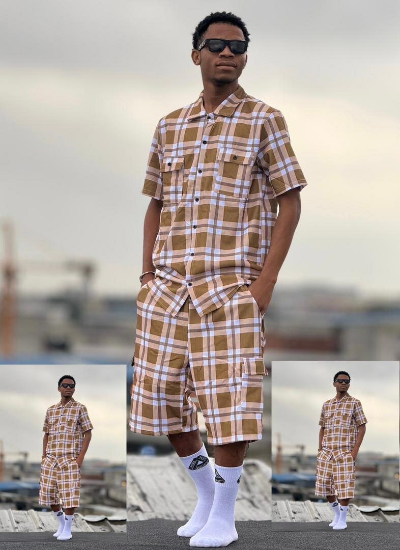 Chemise et Short à Carreaux Homme