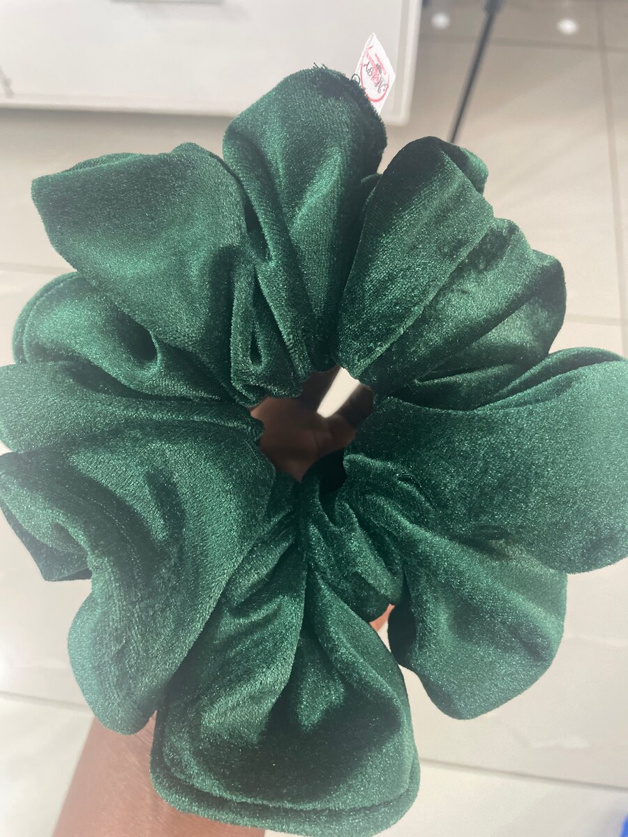 Chouchou Velours Vert Élégant