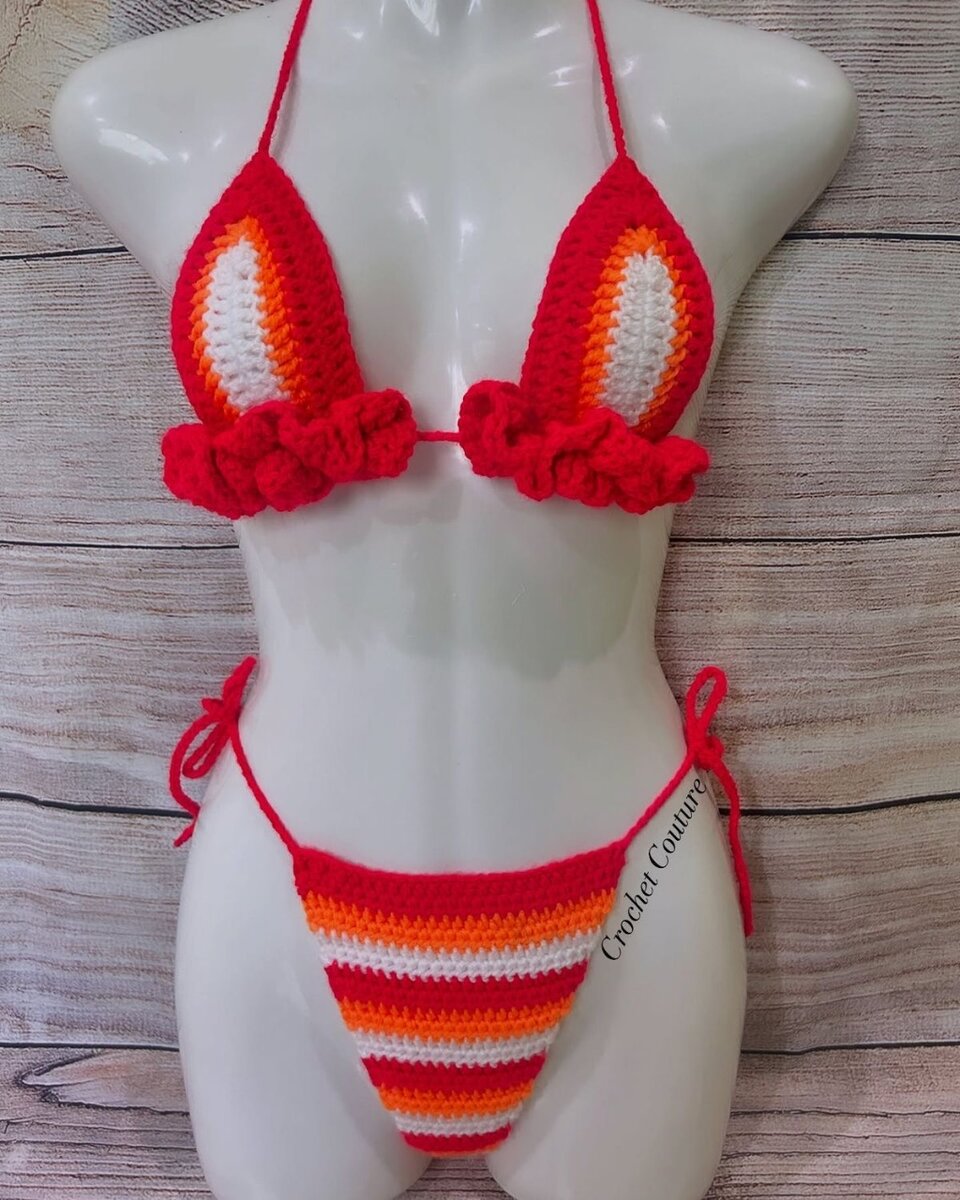 Bikini crochet coloré pour femme