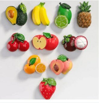 Pack of 4 fridge magnates in beautiful fruits designs