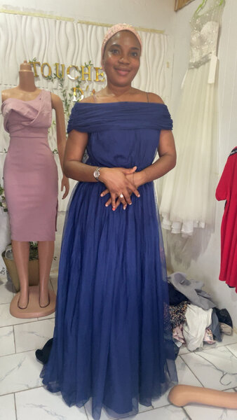 Robe de soirée en tulle bleu