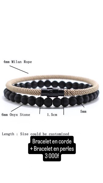 BRACELET EN CORDE AVEC PERLES