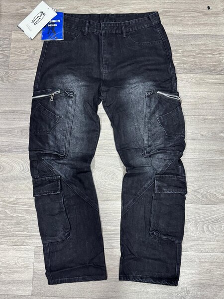Pantalon cargo noir pour homme