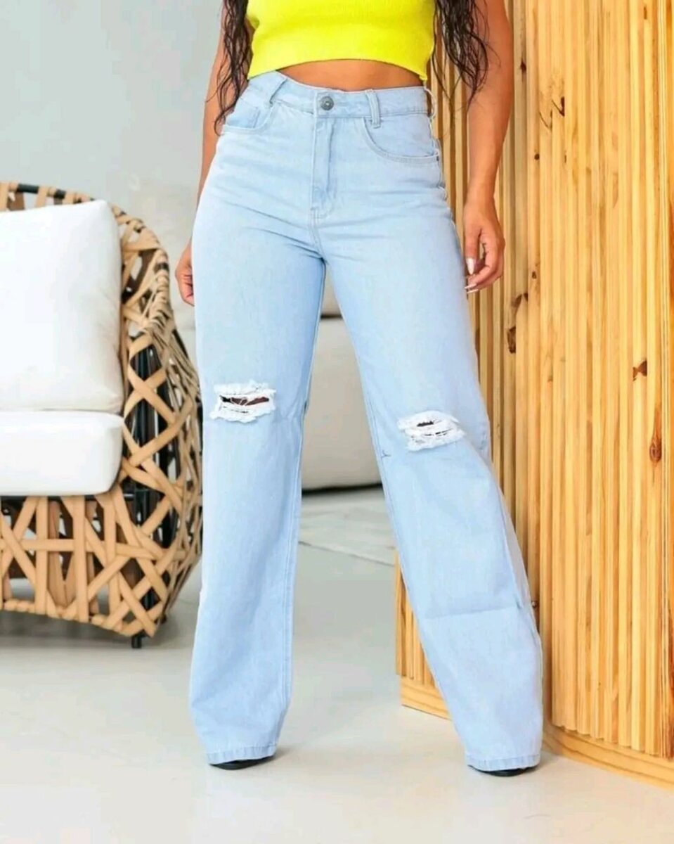 Jean droit taille haute