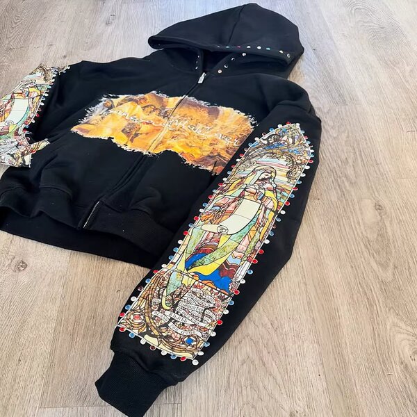 Veste à capuche artistique unisexe