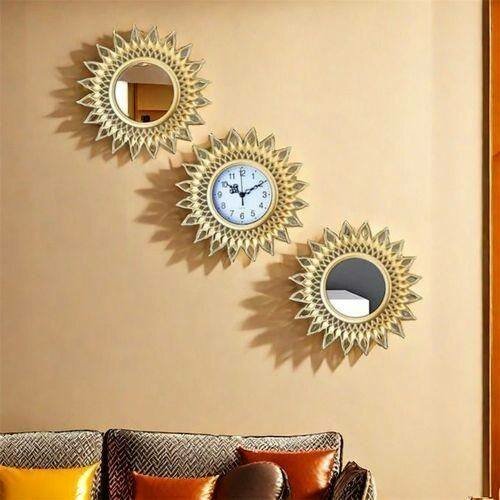 Horloge Murale Dorée Vintage