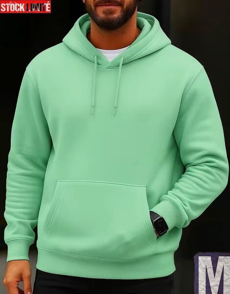 Sweat à Capuche Vert Homme