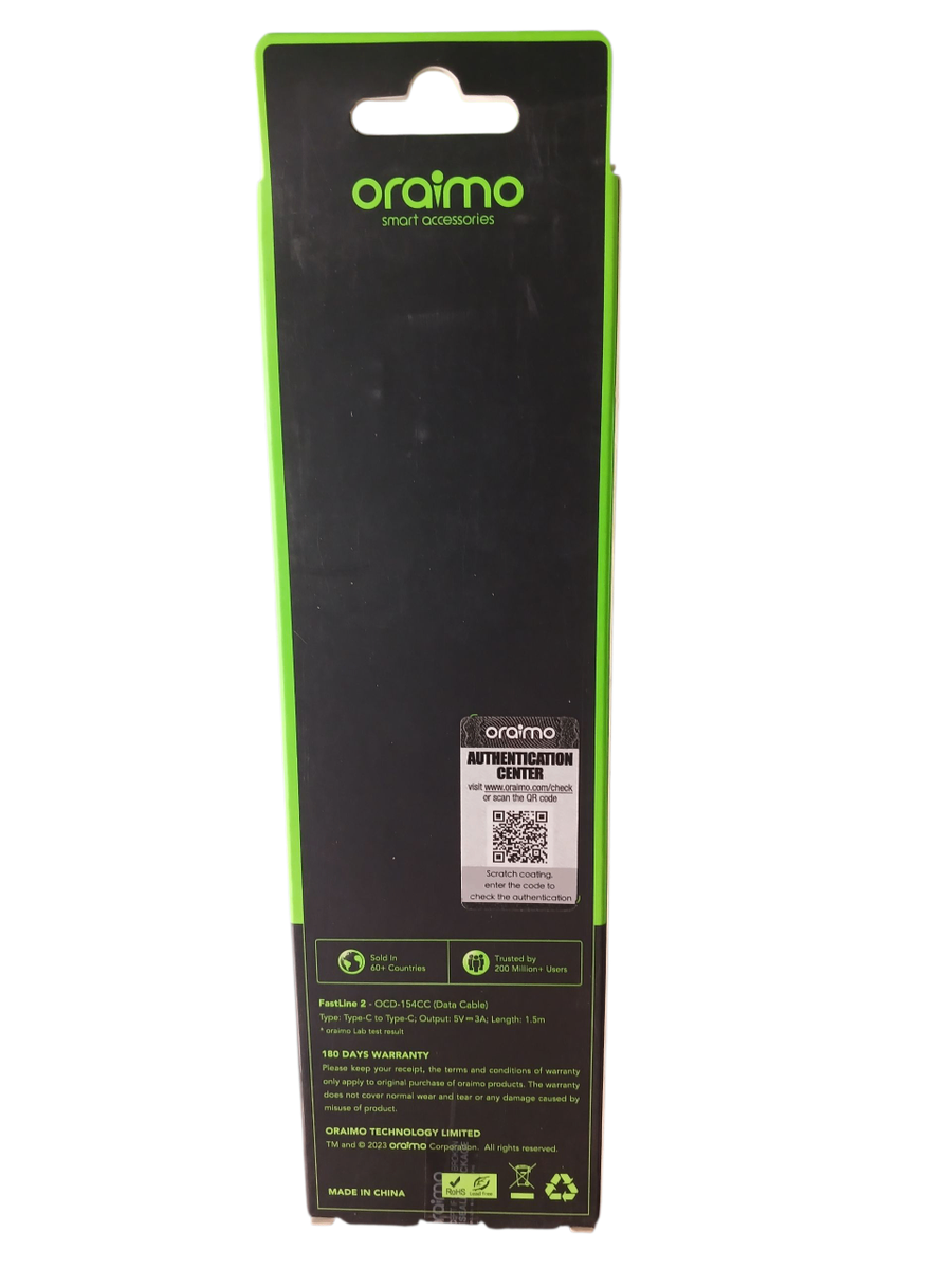 Cable USB-C 1.5m Rapide Oraimo