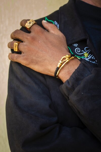 Bracelet élégant homme doré