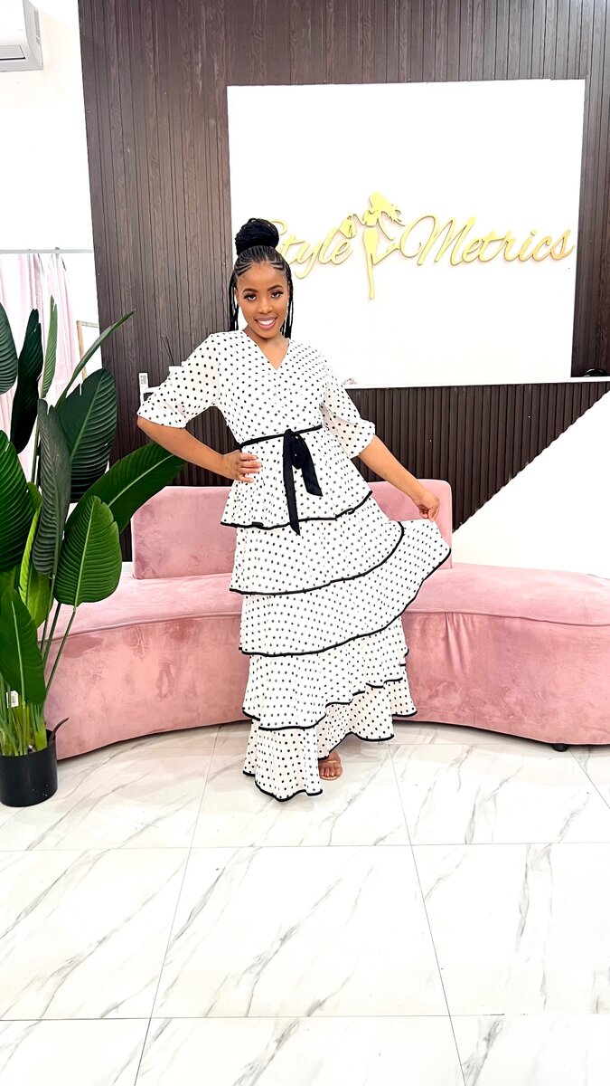 Poker dot maxi dress