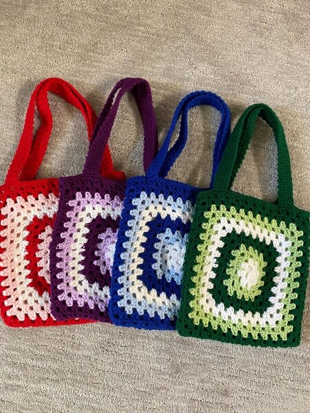 Sac crochet multicolore unique