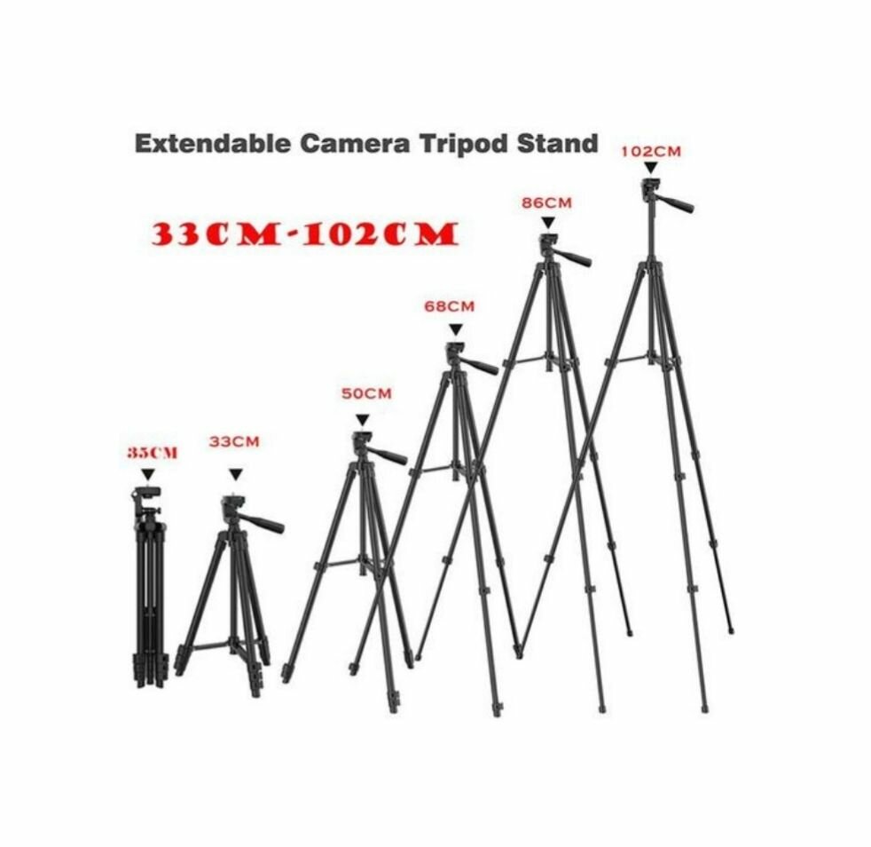 Metal Tripod Set + Remote Control + Lens Selfie Stick Camera