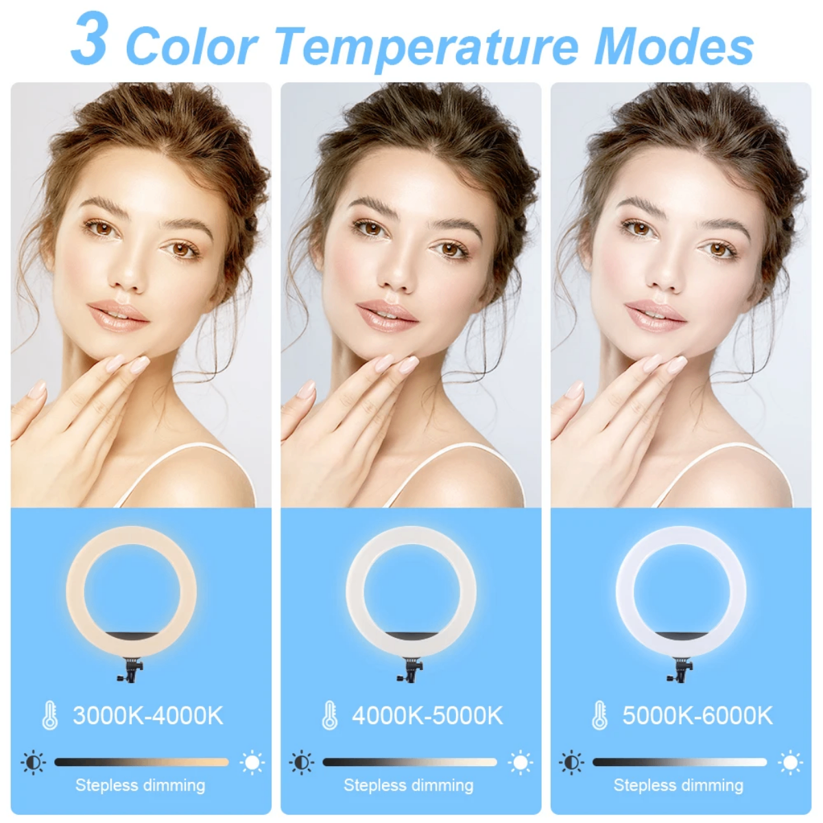 Anneau lumineux réglable LED