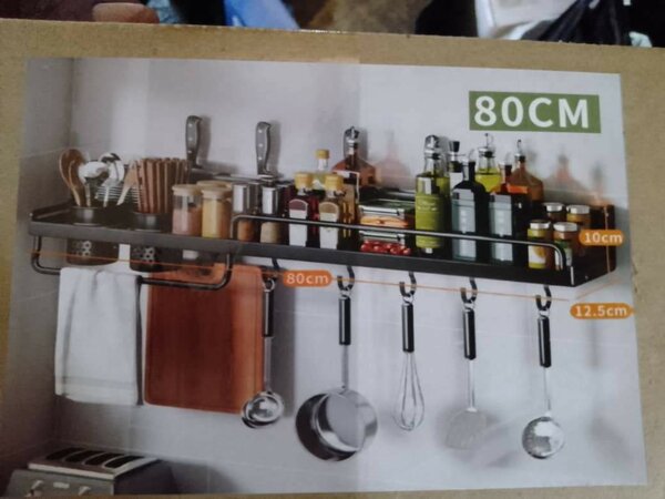 Étagère de rangement murale en aluminium - Accessoire de cui