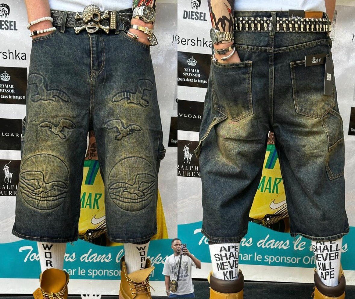 Bermudas en jean style punk