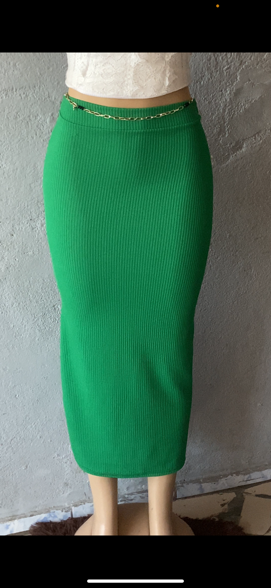 Jupe Crayon Verte Élégante