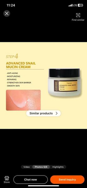 Skincare products snail