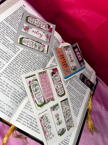 Floral Quote Bookmarks Stickers