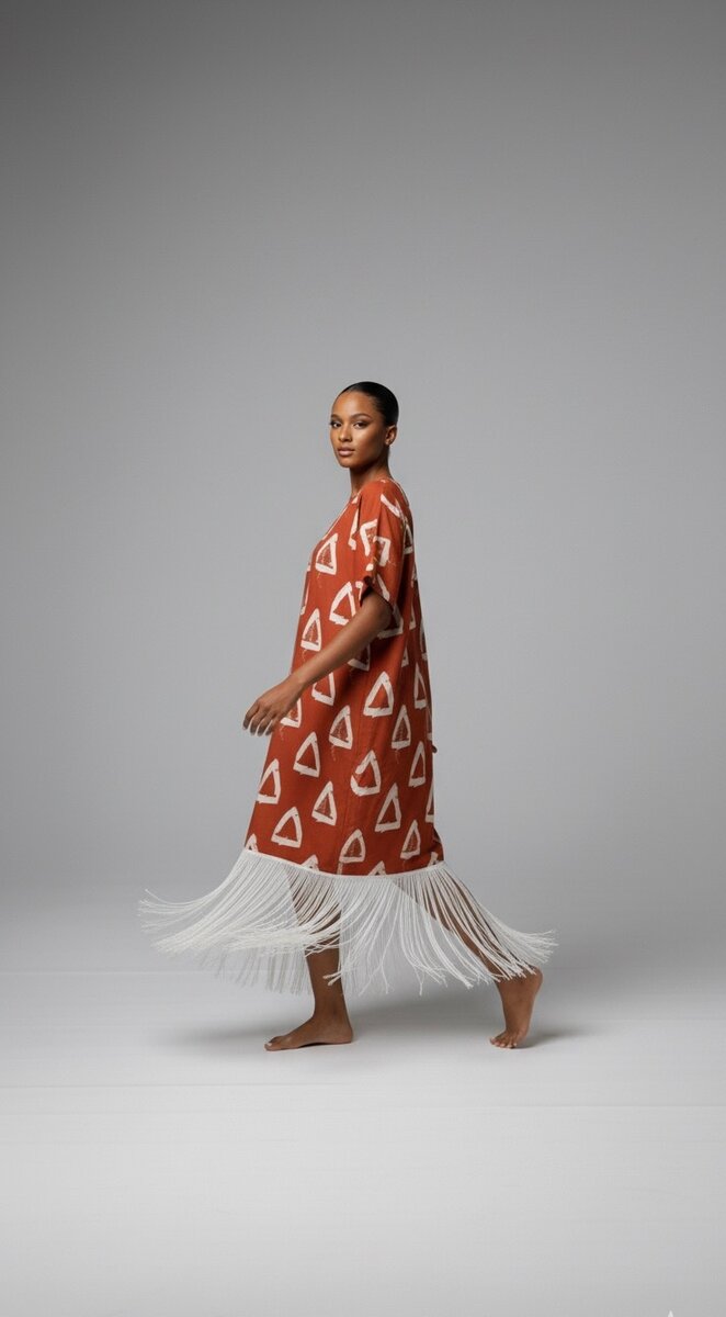 Robe ethnique à franges