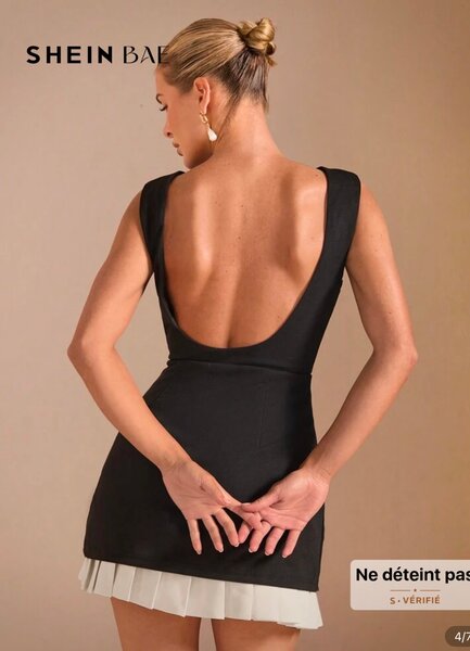 Robe Mini Évasée Dos Nu Élégante