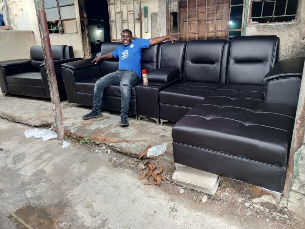 The black sofa