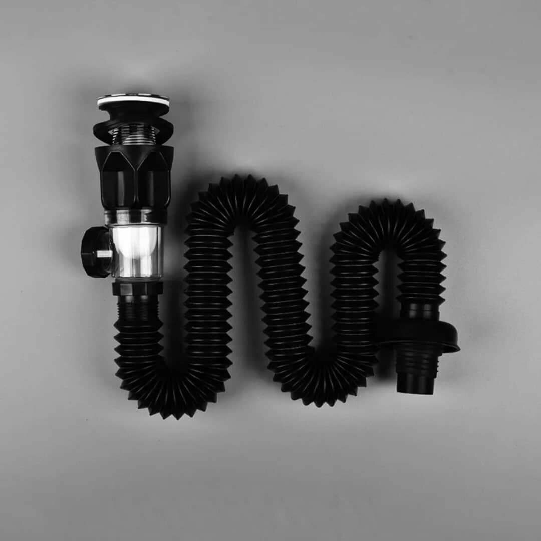 Siphon flexible extensible évier