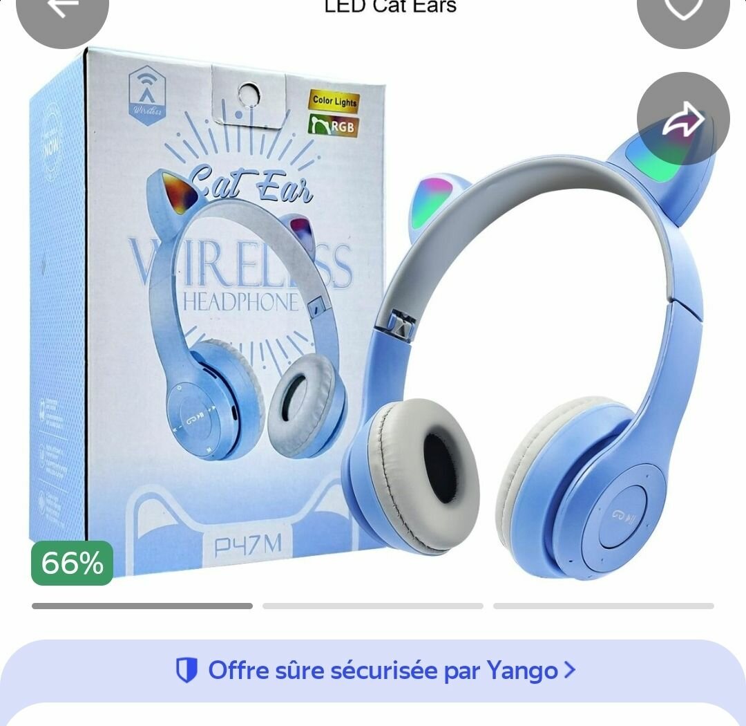 Casque Audio LED Oreilles p47m