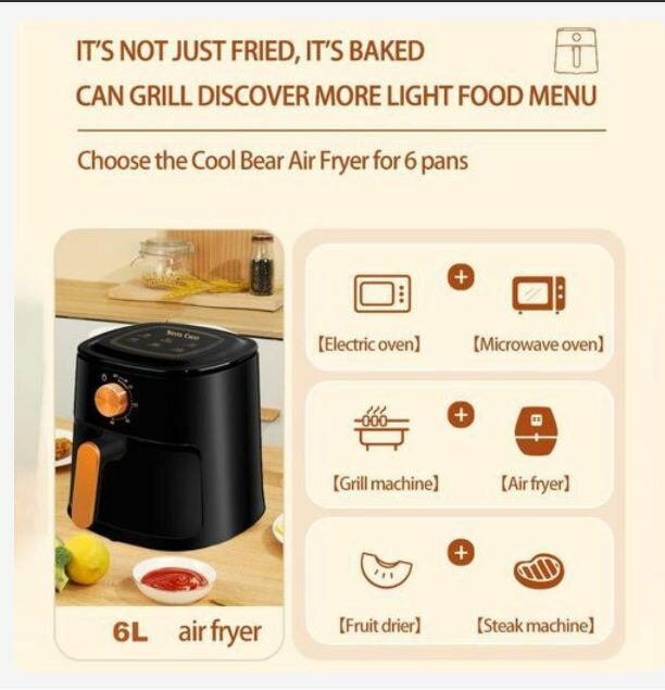 Friteuse à air 6L Silver Crest