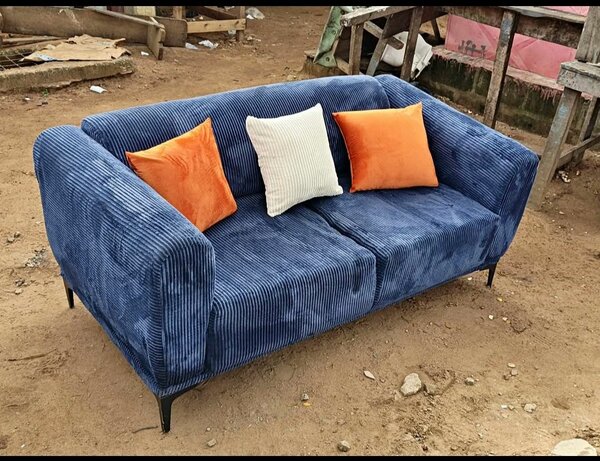 Canapé 3 places en velours bleu