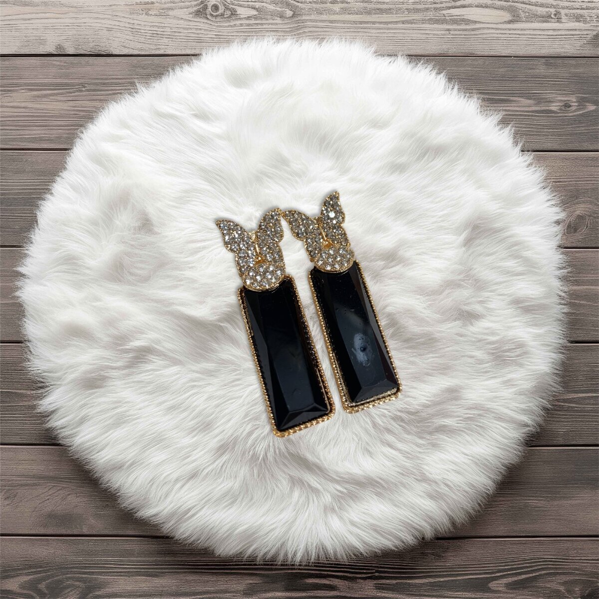 Long Stud Butterfly Earrings