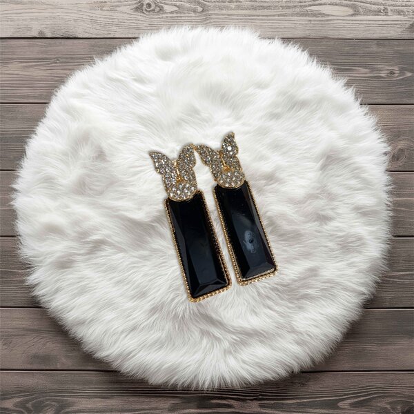 Long Stud Butterfly Earrings