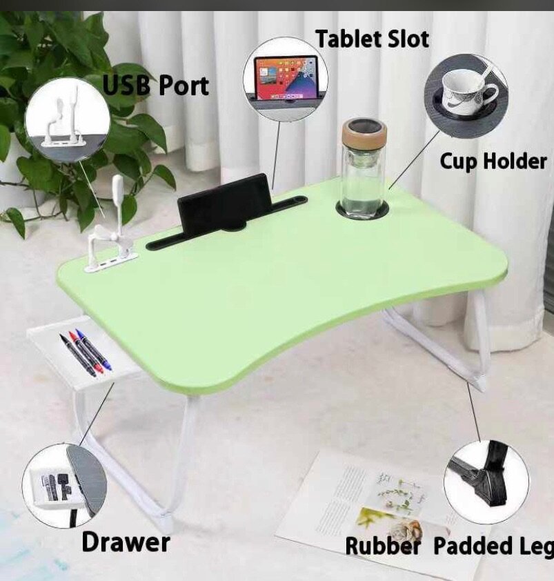 Portable bed/lap top table