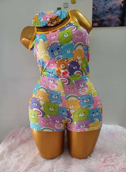 Pyjama court femmes motif