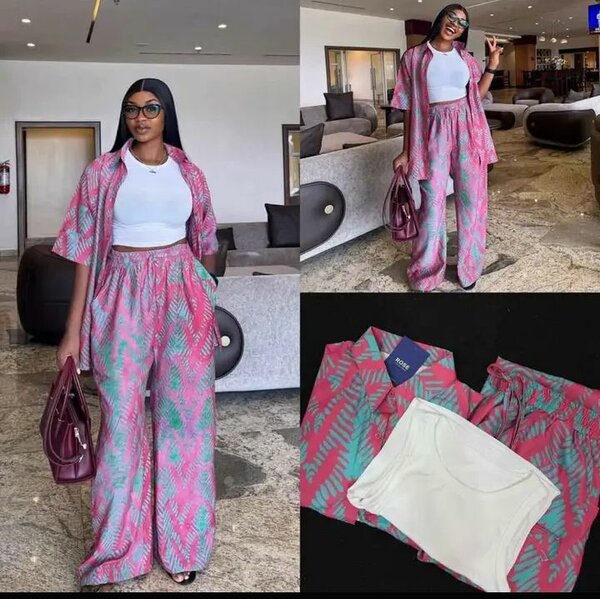 Ensemble trois pièces pour femme, pantalon et haut