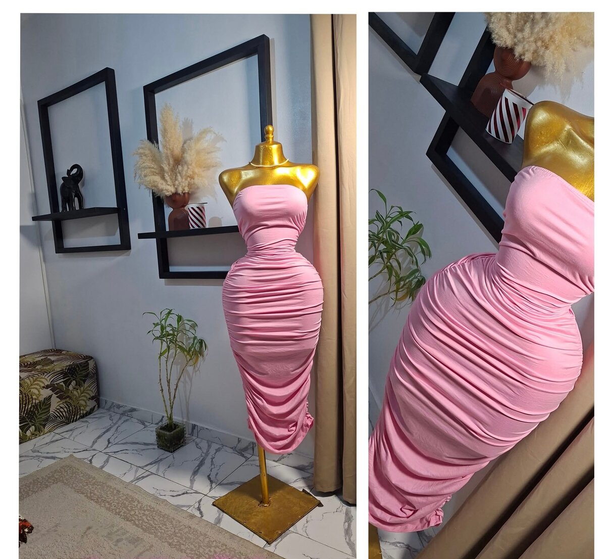 Robe  shein moulante rose