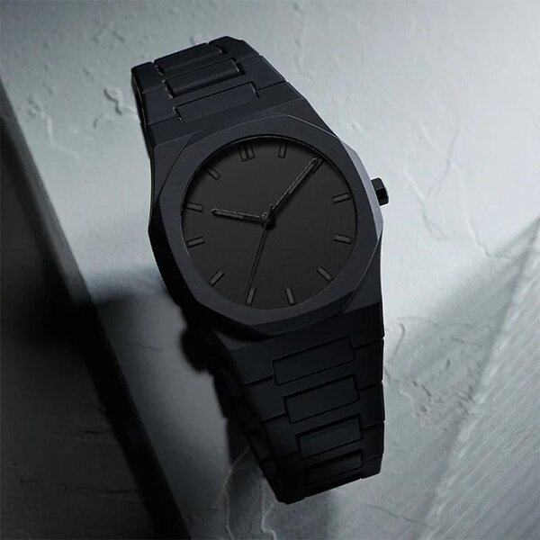 Montre bracelet noir moderne