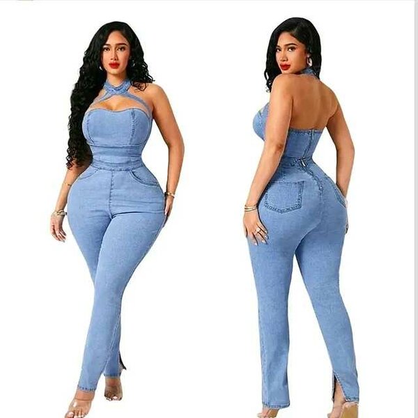 DENIM JEANS JUMPSUIT UK SIZE 12-16