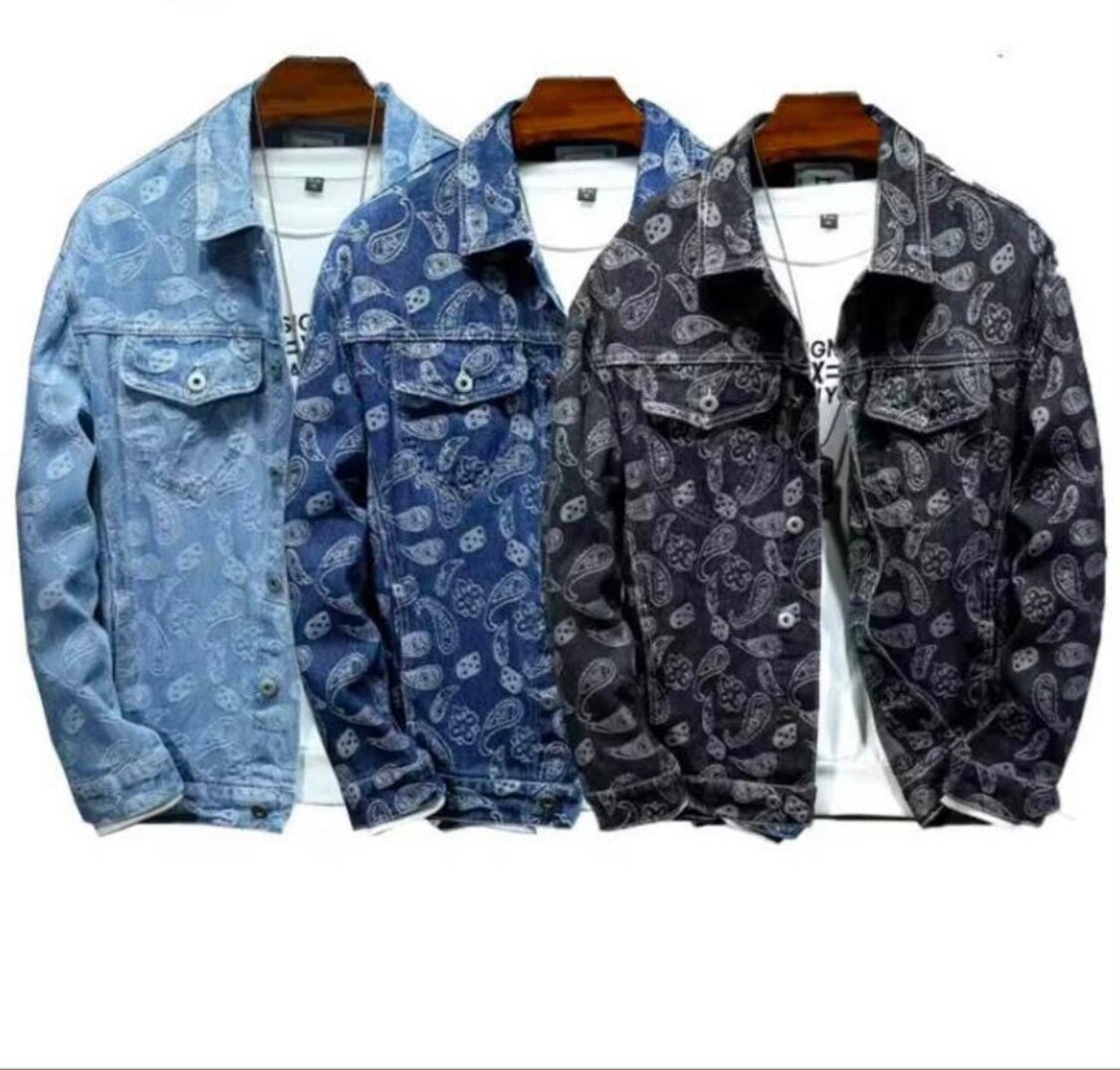 Veste en jean imprimé pour homme