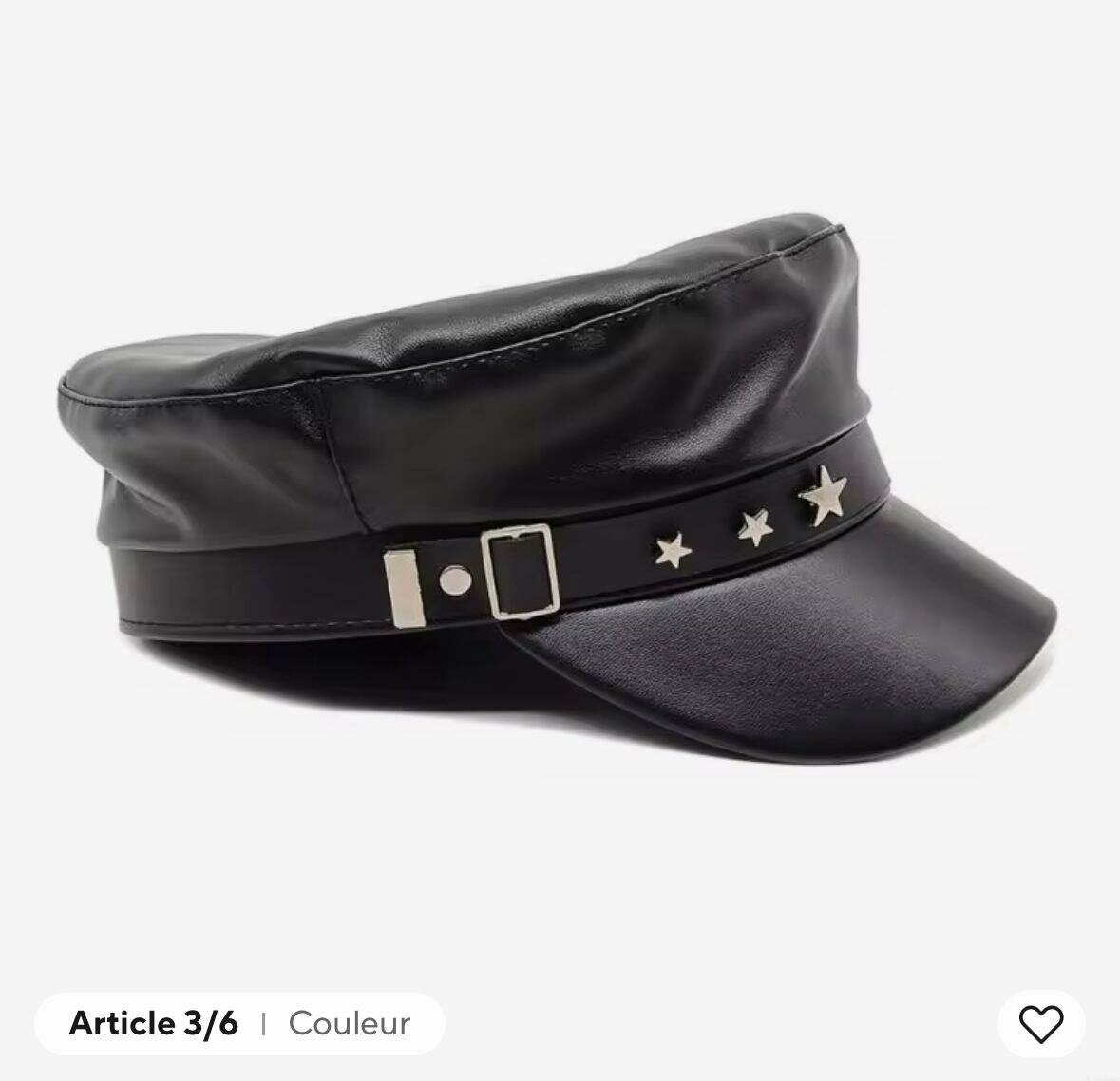 Casquette Militaire Cuir Élégante