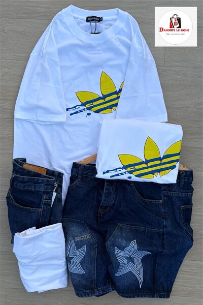 T-shirt et short en denim moderne