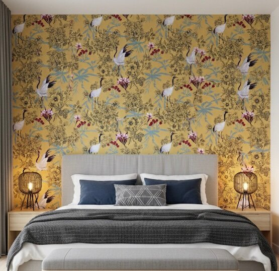 Papier peint floral exotique